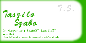 taszilo szabo business card
